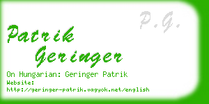 patrik geringer business card
